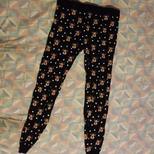 Reindeer fleece lined leggings